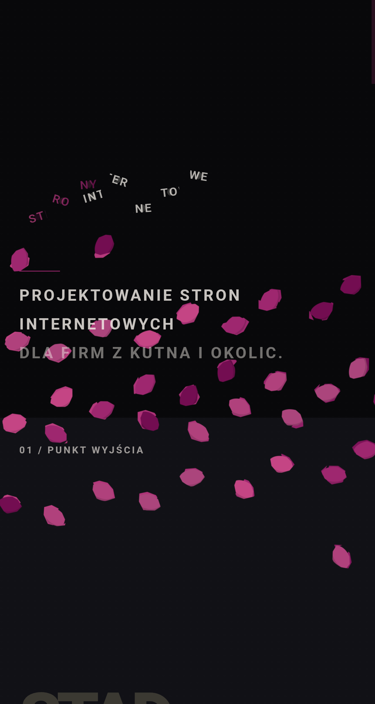 Drugi widok mobilny landingu BLISK dla Kutna podczas przewijania.