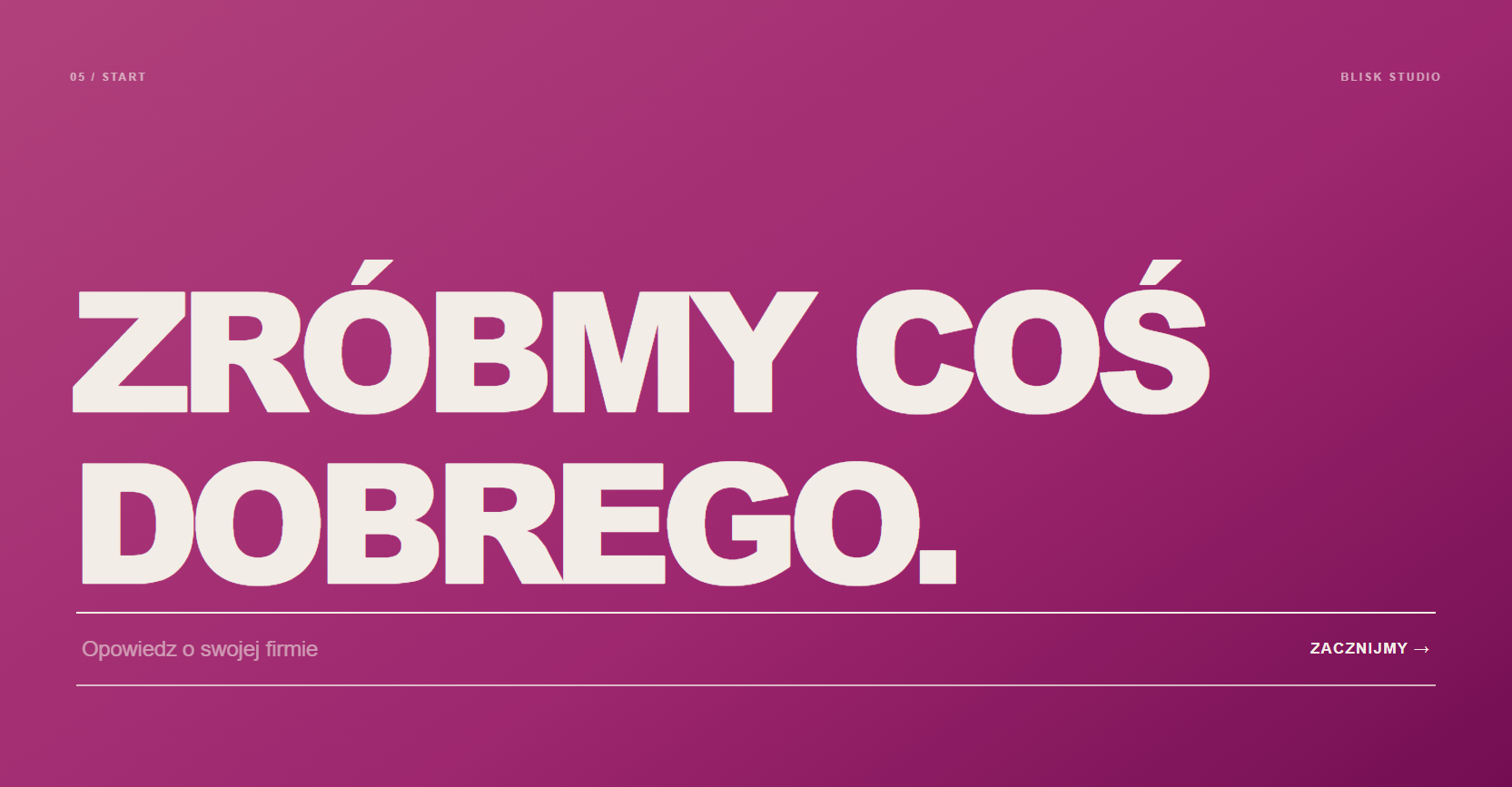Zróbmy coś dobrego — finalne wezwanie do kontaktu na landingu.